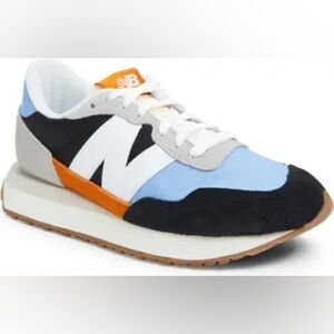 New Balance 237 Mens Unisex Blue/White/Rust Suede Sneaker Size Men's 13
